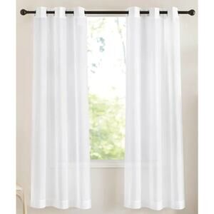 2-Pack White Sheer Curtains 54"W×84"L Home Decoration Airy & Lightweight Y37